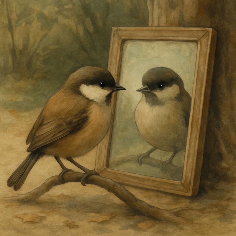 Зеркало души: как птичка узнала себя