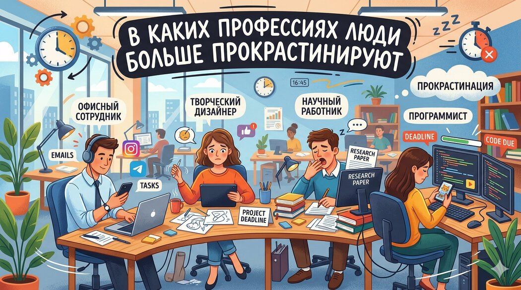 Скрытые причины прокрастинации в различных профессиях